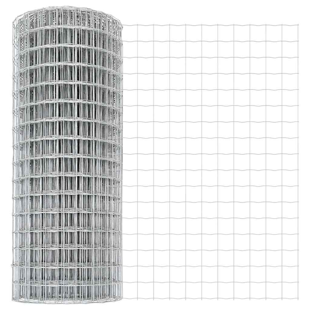 vidaXL Zaun mit Pfosten Silber 1,4 x 10 m Stahl