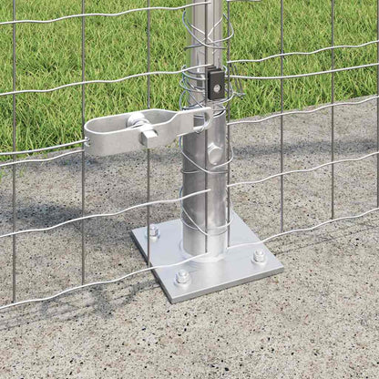 vidaXL Zaun mit Pfosten Silber 1,5 x 10 m Stahl