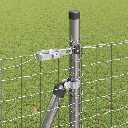 vidaXL Zaun mit Pfosten Silber 1,5 x 10 m Stahl