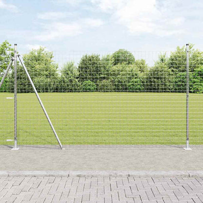 vidaXL Zaun mit Pfosten Silber 1,5 x 10 m Stahl