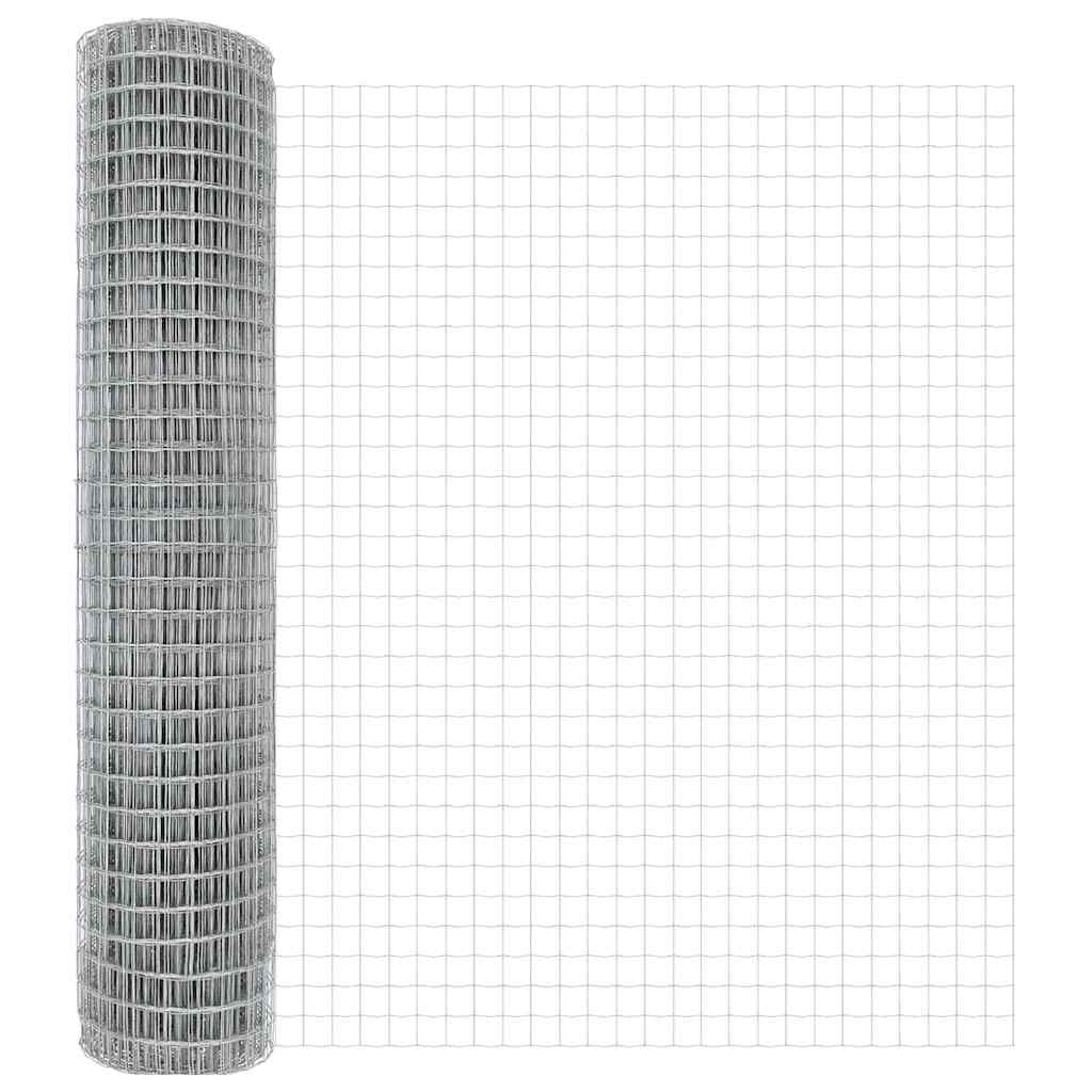 vidaXL Zaun mit Pfosten Silber 1,5 x 10 m Stahl