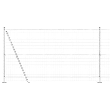 vidaXL Clôture avec poteaux Argent 1,2 x 10 m Acier
