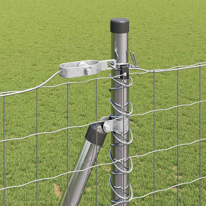 Zaun mit Pfosten Silber 1,4 x 10 m Stahl