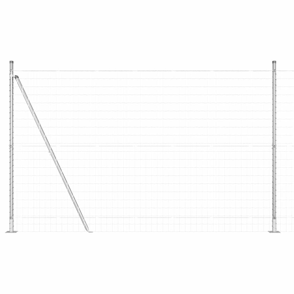 Zaun mit Pfosten Silber 1,4 x 10 m Stahl