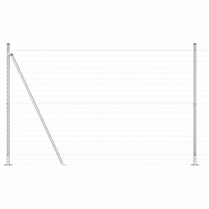 Zaun mit Pfosten Silber 1,4 x 10 m Stahl