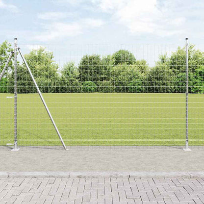 vidaXL Zaun mit Pfosten Silber 1,5 x 10 m Stahl