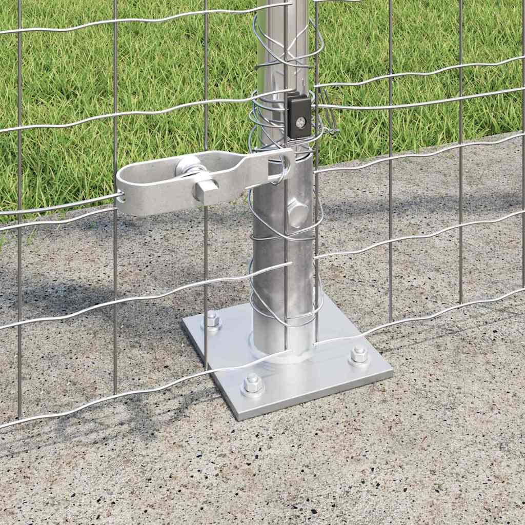 vidaXL Zaun mit Pfosten Silber 1,6 x 10 m Stahl