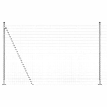 vidaXL Zaun mit Pfosten Silber 1,6 x 10 m Stahl