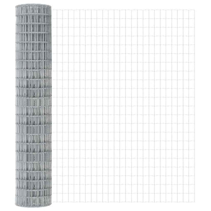 vidaXL Zaun mit Pfosten Silber 1,6 x 10 m Stahl