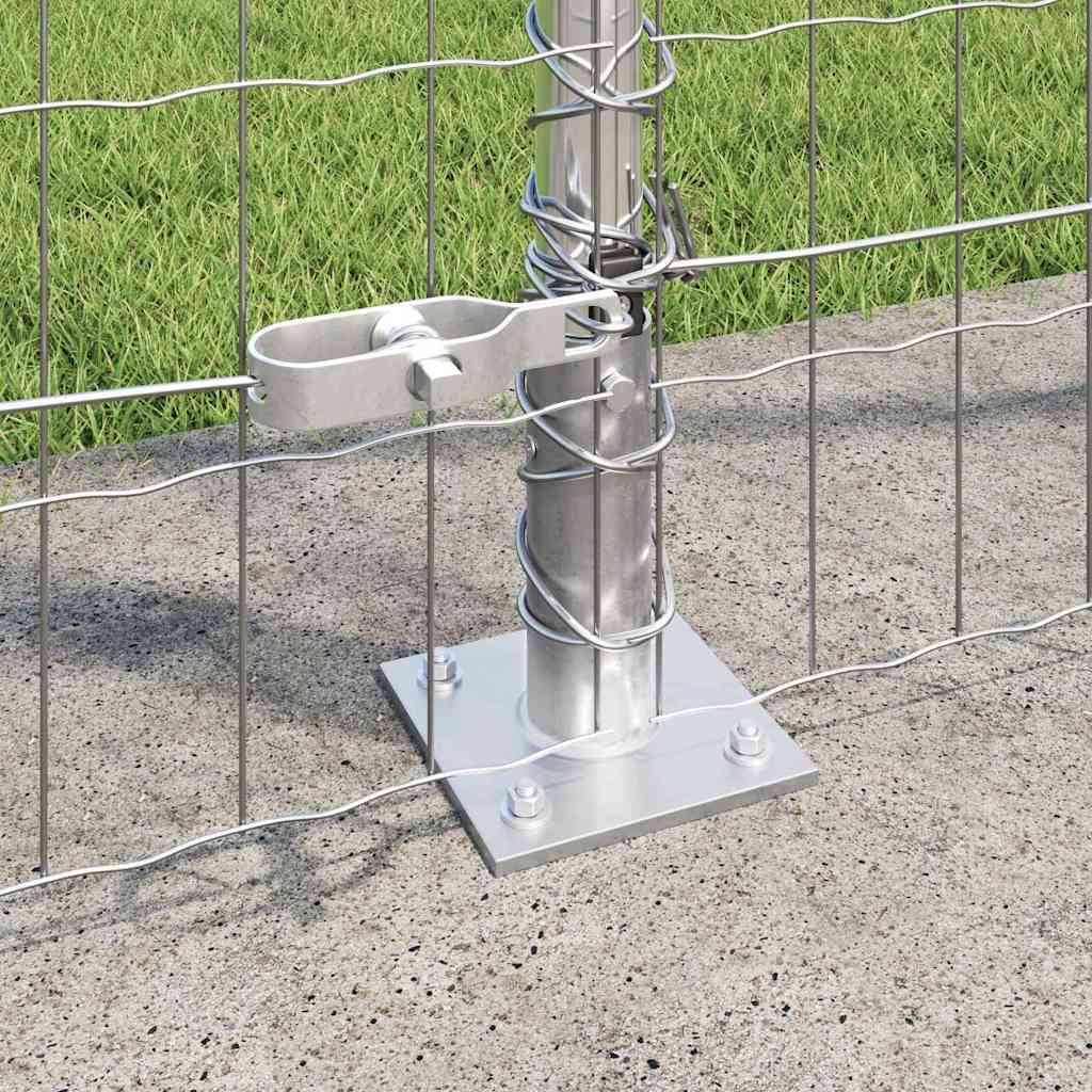 vidaXL Zaun mit Pfosten Silber 1,5 x 10 m Stahl