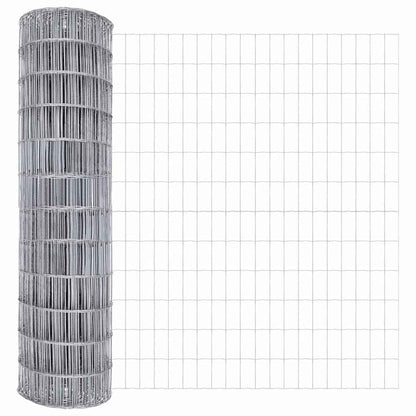 vidaXL Zaun mit Pfosten Silber 1,5 x 10 m Stahl