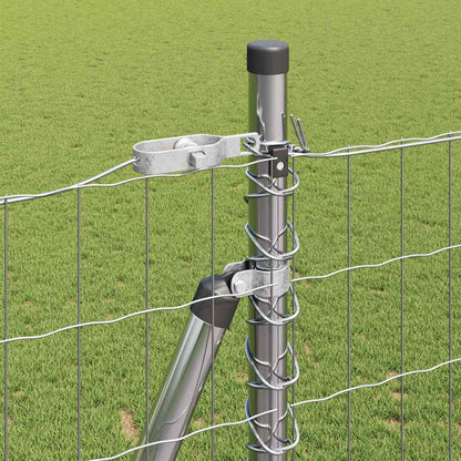 Zaun mit Pfosten Silber 1,6 x 10 m Stahl