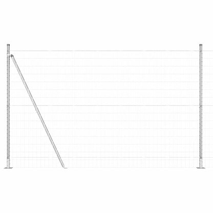 Zaun mit Pfosten Silber 1,6 x 10 m Stahl