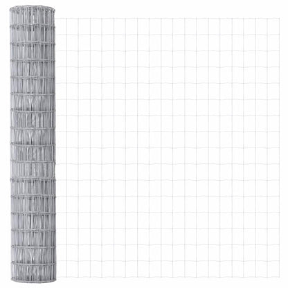 vidaXL Zaun mit Pfosten Silber 1,4 x 10 m Stahl