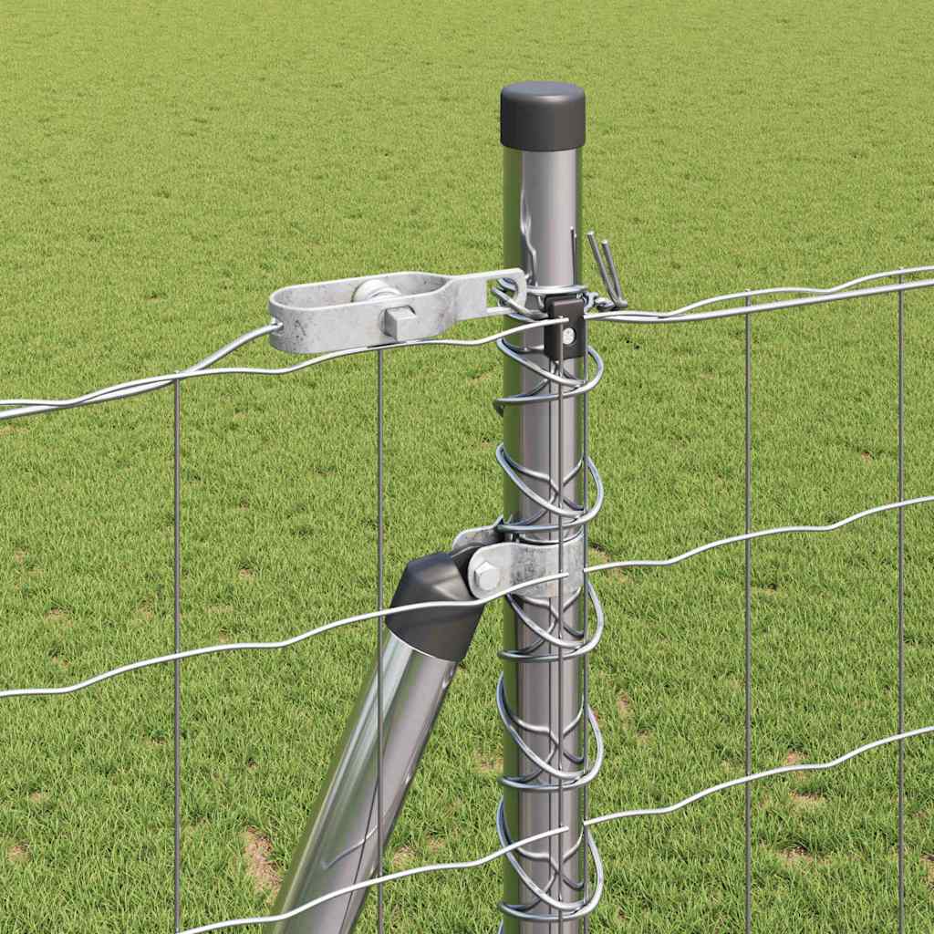 vidaXL Zaun mit Pfosten Silber 1,5 x 10 m Stahl