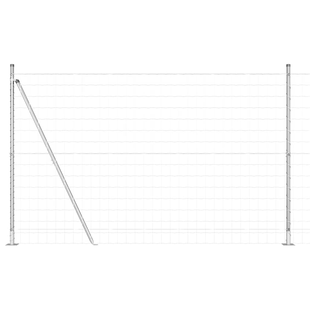 vidaXL Zaun mit Pfosten Silber 1,5 x 10 m Stahl