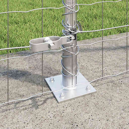 Zaun mit Pfosten Silber 1,6 x 10 m Stahl