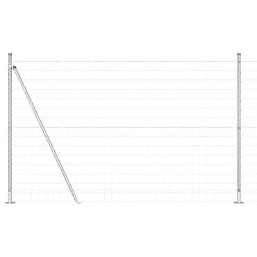 vidaXL Zaun mit Pfosten Silber 1,6 x 10 m Stahl