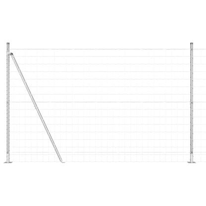 Zaun mit Pfosten Silber 1,6 x 10 m Stahl