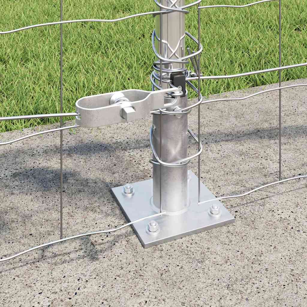 Zaun mit Pfosten Silber 1 x 10 m Stahl