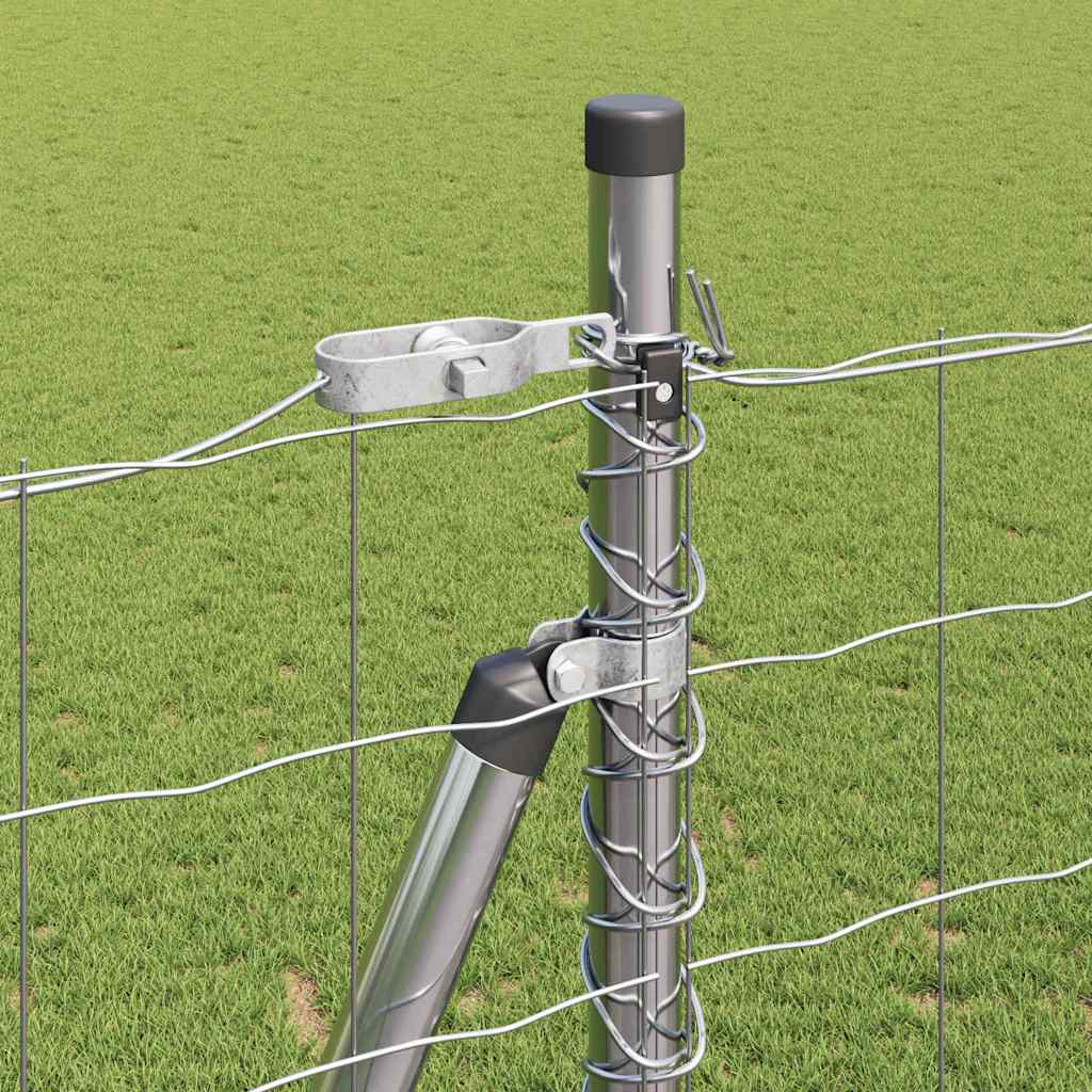 vidaXL Zaun mit Pfosten Silber 1,6 x 10 m Stahl