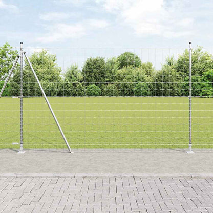 vidaXL Zaun mit Pfosten Silber 1,6 x 10 m Stahl