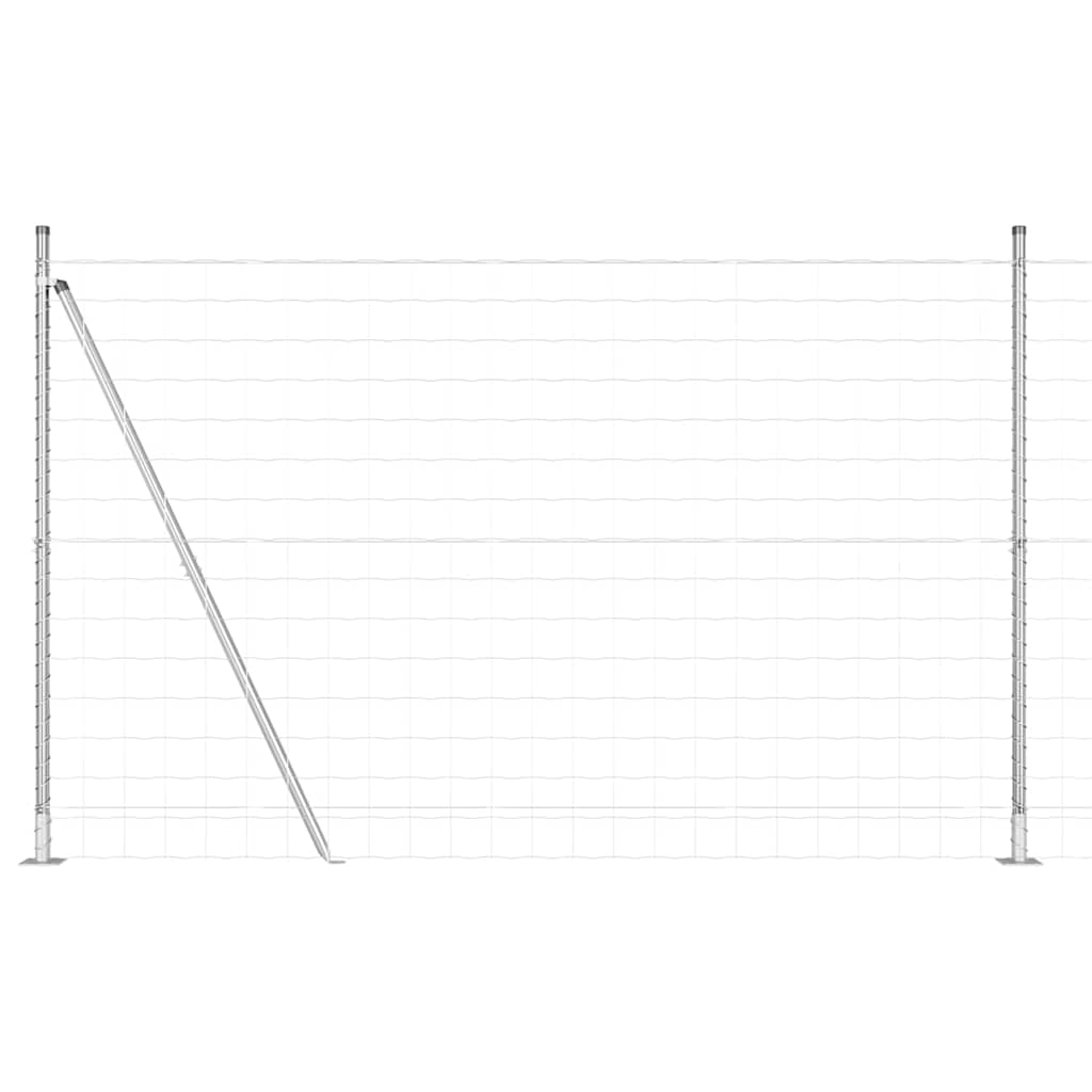 vidaXL Zaun mit Pfosten Silber 1,6 x 10 m Stahl