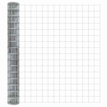 vidaXL Zaun mit Pfosten Silber 1,6 x 10 m Stahl
