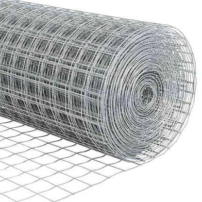 vidaXL Zaun mit Pfosten Silber 0,4 x 25 m Stahl
