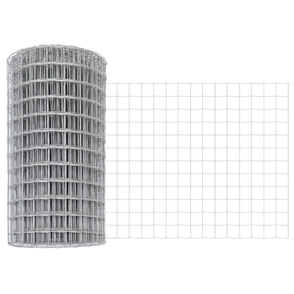 Zaun mit Pfosten Silber 0,4 x 25 m Stahl