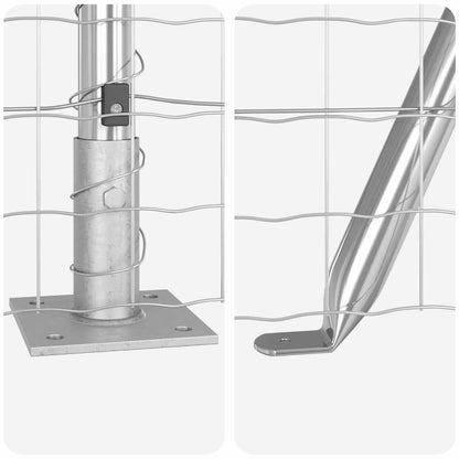 vidaXL Zaun mit Pfosten Silber 0,6 x 25 m Stahl