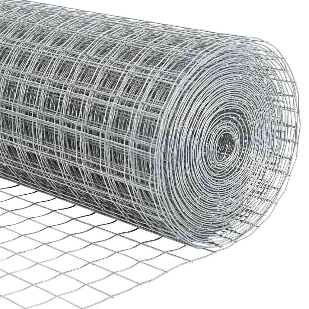 vidaXL Zaun mit Pfosten Silber 0,8 x 25 m Stahl