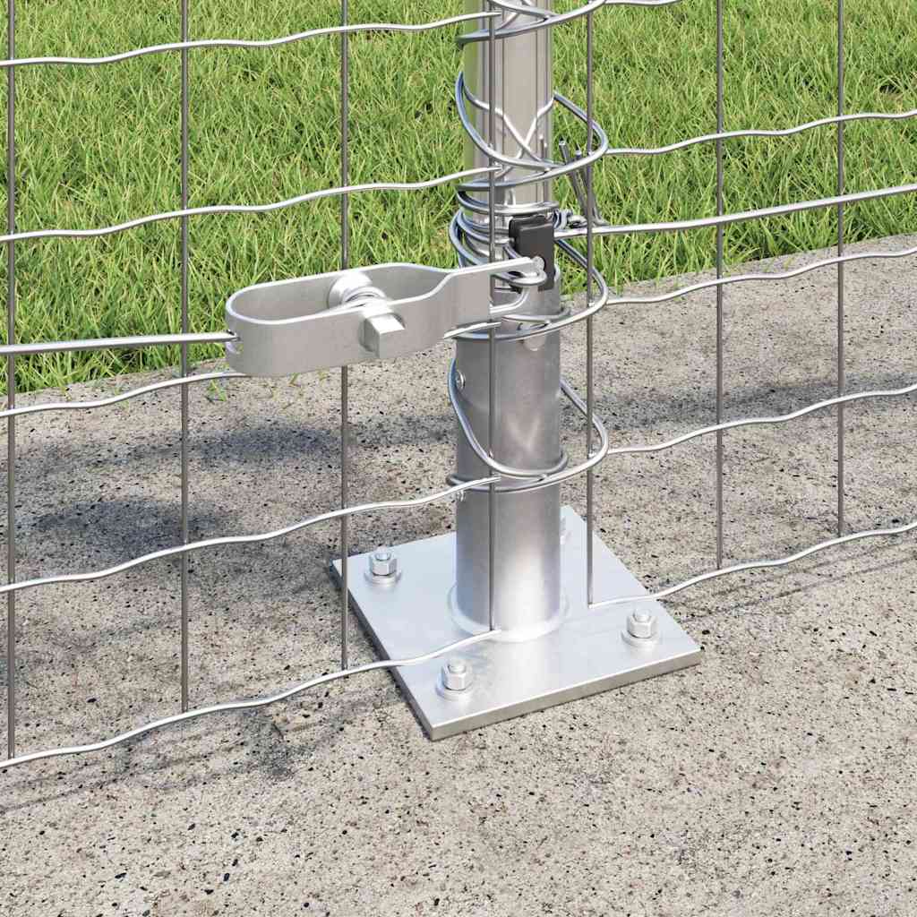 vidaXL Zaun mit Pfosten Silber 0,8 x 25 m Stahl