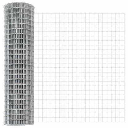 vidaXL Zaun mit Pfosten Silber 0,8 x 25 m Stahl