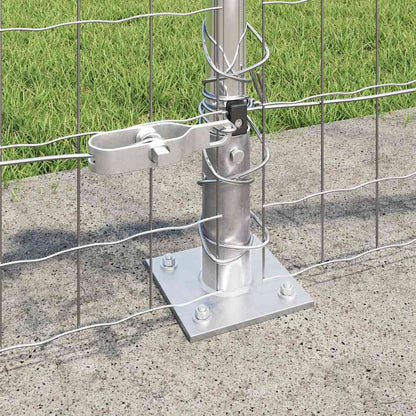 vidaXL Zaun mit Pfosten Silber 0,4 x 25 m Stahl