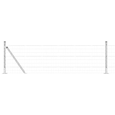 vidaXL Zaun mit Pfosten Silber 0,6 x 25 m Stahl