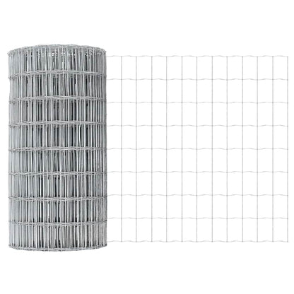 vidaXL Zaun mit Pfosten Silber 0,6 x 25 m Stahl