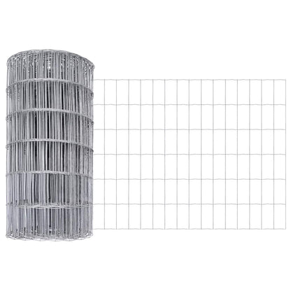 vidaXL Zaun mit Pfosten Silber 0,4 x 25 m Stahl