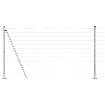 vidaXL Zaun mit Pfosten Silber 1,2 x 25 m Stahl