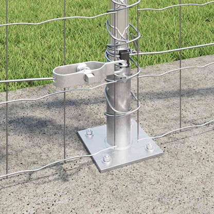 Zaun mit Pfosten Silber 0,8 x 25 m Stahl