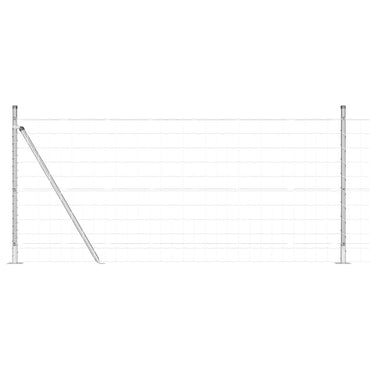 vidaXL Zaun mit Pfosten Silber 1 x 25 m Stahl