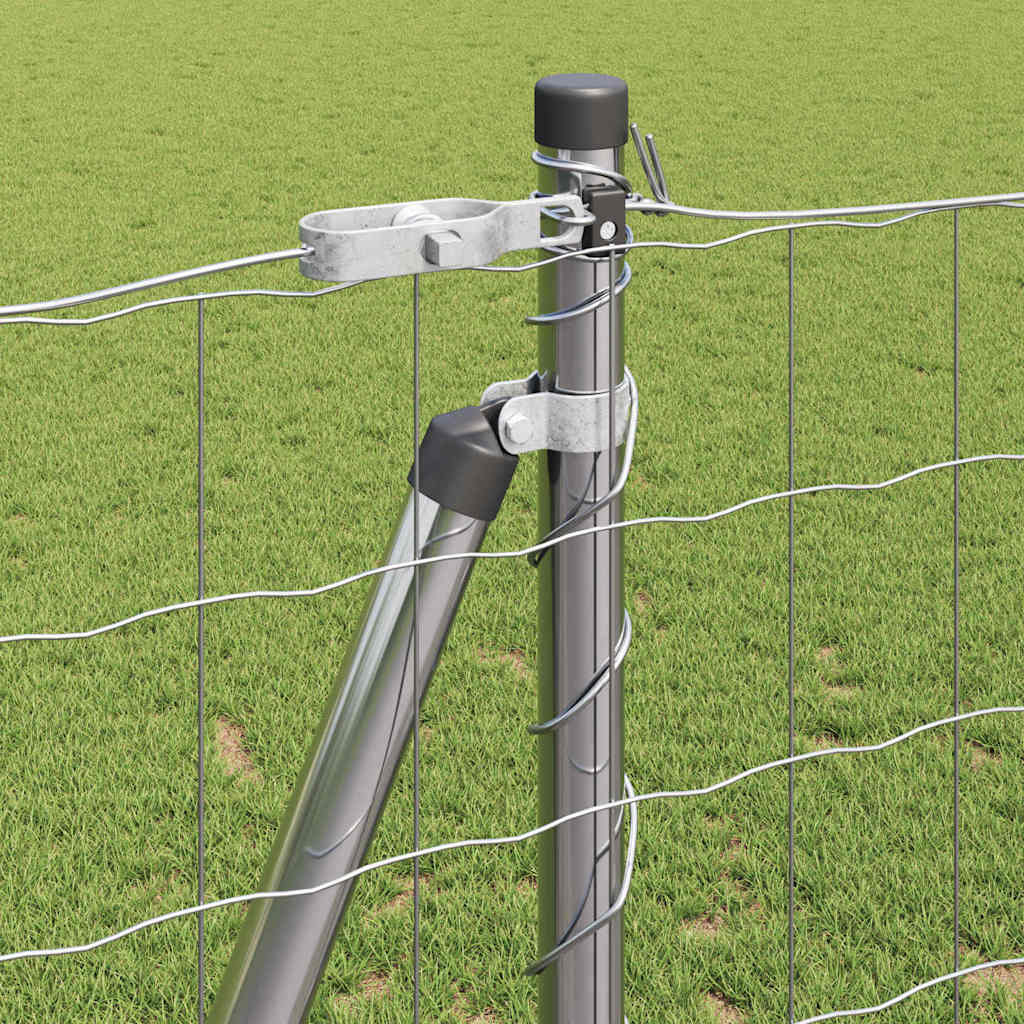 vidaXL Zaun mit Pfosten Silber 1,2 x 25 m Stahl