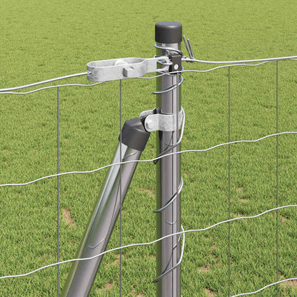 vidaXL Zaun mit Pfosten Silber 1,2 x 25 m Stahl