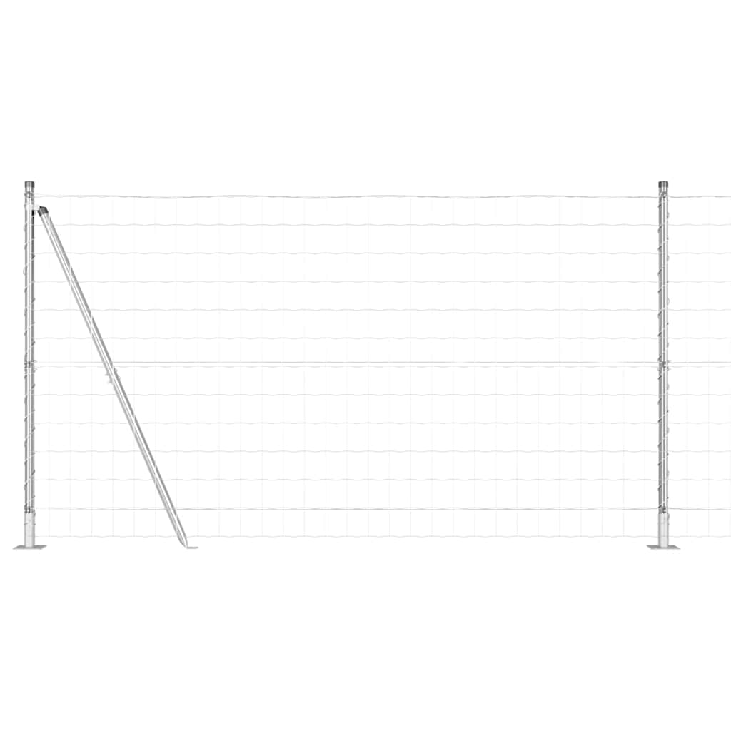 vidaXL Zaun mit Pfosten Silber 1,2 x 25 m Stahl