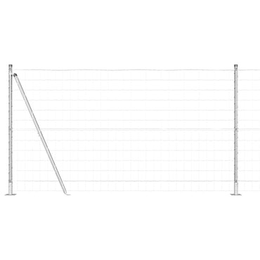 vidaXL Zaun mit Pfosten Silber 1,2 x 25 m Stahl