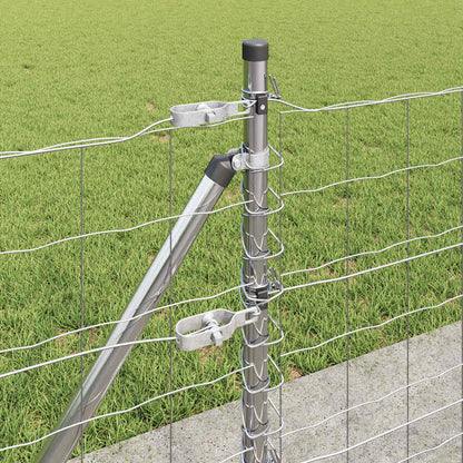 Zaun mit Pfosten Silber 0,4 x 25 m Stahl