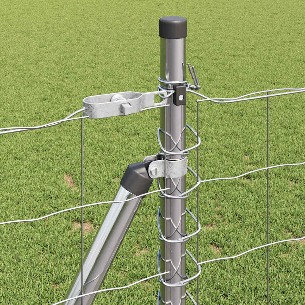 vidaXL Zaun mit Pfosten Silber 1 x 25 m Stahl