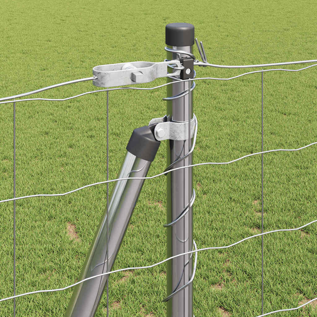 vidaXL Zaun mit Pfosten Silber 1,2 x 25 m Stahl