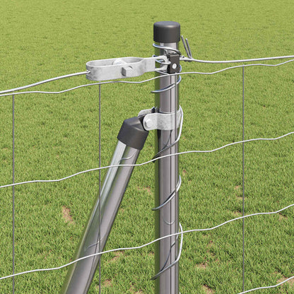 vidaXL Zaun mit Pfosten Silber 1,2 x 25 m Stahl
