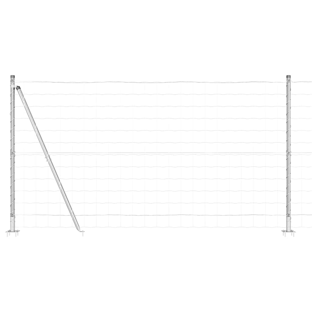 vidaXL Zaun mit Pfosten Silber 1,2 x 25 m Stahl